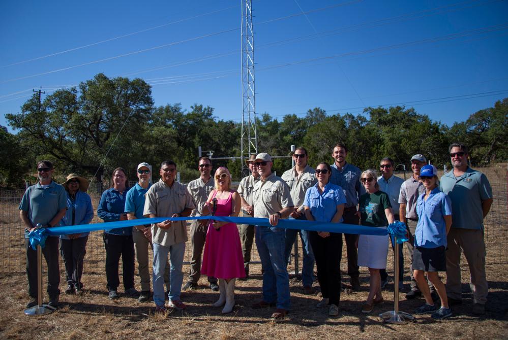 The Texas Water Development Board and the Edwards Aquifer Authority celebrate the installation of the 100th TWDB TexMesonet weather station