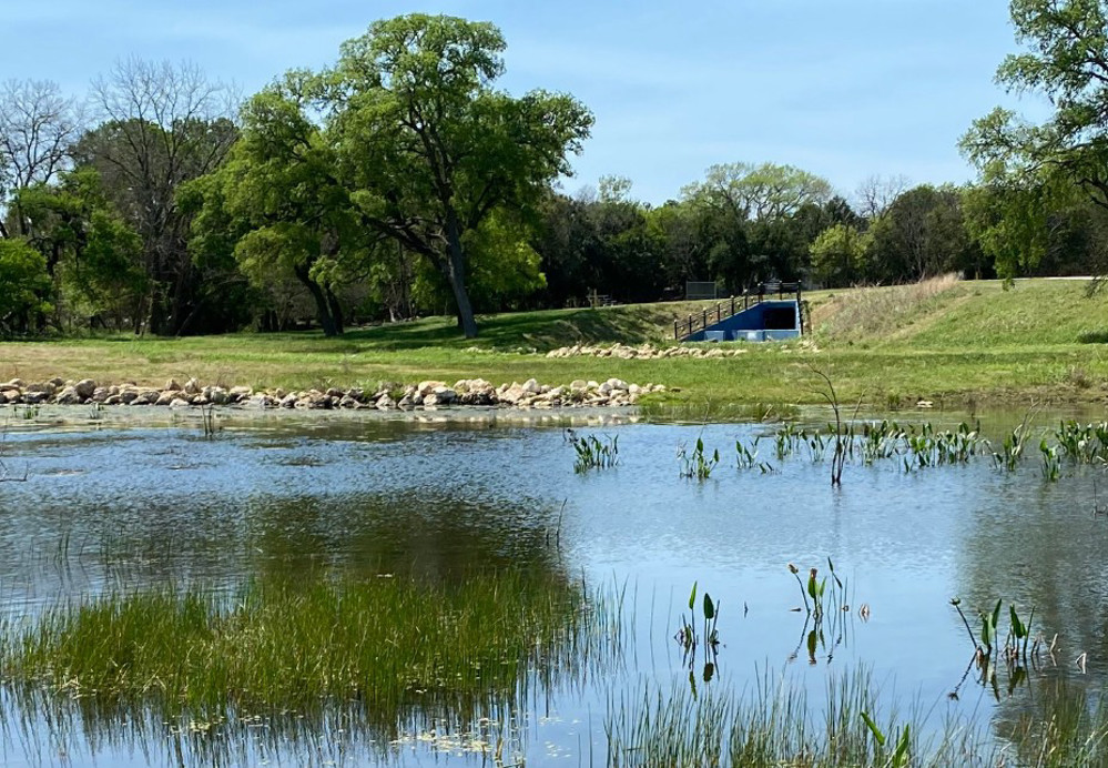 Constructed wetland in San Marcos, Texas. Photo courtesy of Freese and Nichols, Inc.